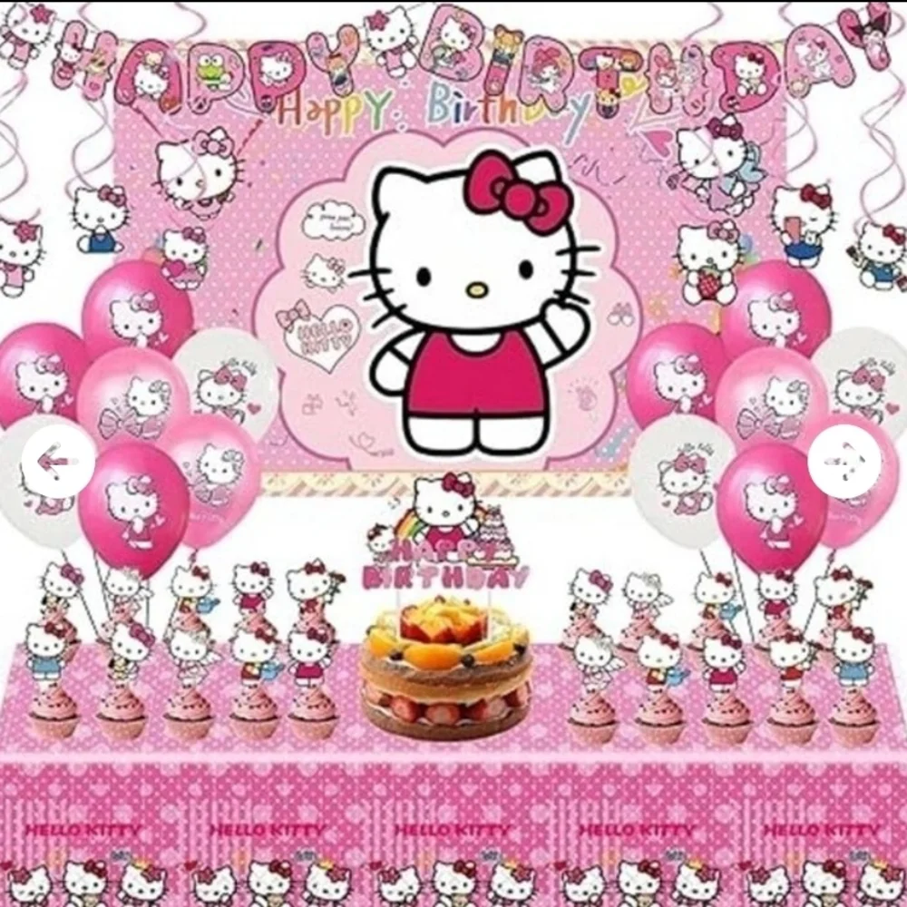 Hello Kitty Pink and White Party Decoration Set Lot - Picture 2 of 4